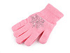 Children's gloves with rhinestones, snowflake