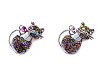Rhinestone Brooch - Cat