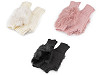 Ladies knitted fingerless gloves with fur