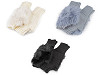 Ladies knitted fingerless gloves with fur