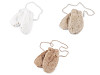 Children's fur gloves mittens with paw and string
