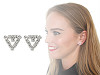 Rhinestone Stud Earrings, Triangles Jablonec Jewellery