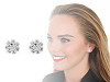 Rhinestone Stud Earrings, Flowers