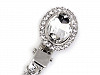 Brooch Clip with Rhinestones and Faux Pearls