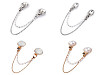Spilla a clip con strass e finte perle