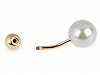 Curved Barbell with Faux Pearls / Clothing Decor