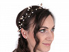 Haarverzierung mit Blättern und Perlen lang