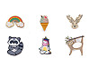 Wooden Brooch Fox, Dog, Sloth, Racoon, Unicorn