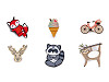 Wooden Brooch Fox, Dog, Sloth, Racoon, Unicorn