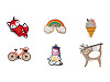 Broche en bois - Renard, Chien, Paresseux, Raton laveur, Licorne