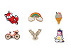 Wooden Brooch Fox, Dog, Sloth, Racoon, Unicorn