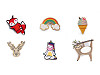 Broche en bois - Renard, Chien, Paresseux, Raton laveur, Licorne