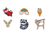 Wooden Brooch Fox, Dog, Sloth, Racoon, Unicorn