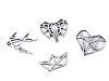 Metal Charm / Spacer Origami Boat, Heart