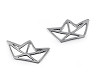 Metal Charm / Spacer Origami Boat, Heart