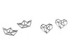 Ozdobný díl origami vlaštovka, loďka, srdce, slon