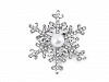 Rhinestone Brooch with Pearl Bead, Snowflake