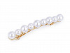 French Hair Clip with Pearls and Rhinestones