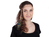 Braided Headband / Necklace with Feathers and Beads