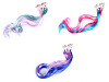 Agrafe cu șuvițe colorate Unicorn