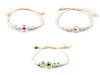 Bracciale Shamballa, con perline e fiore