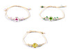 Bracciale Shamballa, con perline e fiore