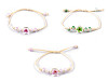 Pulsera Shamballa con cuentas y flores