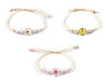 Bracciale Shamballa, con perline e fiore