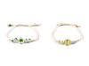 Bracciale Shamballa, con perline e fiore