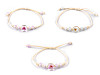 Bracciale Shamballa, con perline e fiore
