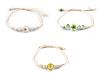 Bracciale Shamballa, con perline e fiore