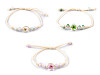 Bracciale Shamballa, con perline e fiore