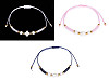 Armband Shamballa mit Perlmutt und geschliffenen Steinchen