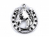 Metal Charm / Pendant Horse in Horseshoe 18x21 mm