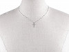 Halskette aus Edelstahl Kreuz mit geschliffenen Steinchen