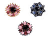 Broche fleur en strass, petit format