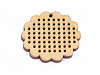 Wooden Cut Out for Embroidery Ø45 mm Flower, Heart