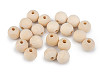 Perles en bois non peintes, Ø 16 mm