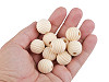 Perles en bois moletées non peintes, Ø 20 mm