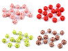 Cuentas de porcelana estriada Ø 13 mm