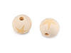 Unfinished Wooden Beads - Star, Smiley Face Ø20 mm