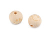 Unfinished Wooden Beads - Star, Smiley Face Ø20 mm