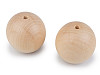Perles en bois brut, grand format, Ø 50 mm