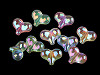 Plastic Beads with AB Effect, Heart 16x21 mm