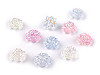 Plastic Beads with AB Effect, Flower Ø17 mm