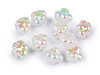 Plastic Beads with AB Effect, Flower 13x15 mm