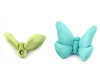 Decori / Perline, motivo: farfalla, opaca, superficie gommata, dimensioni: 21 x 24 mm