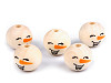 Wooden beads with a snowman face Ø20 mm