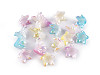 Plastic beads with AB effect flower / bell shape 12x16 mm