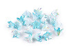 Plastic beads with AB effect flower / bell shape 12x16 mm